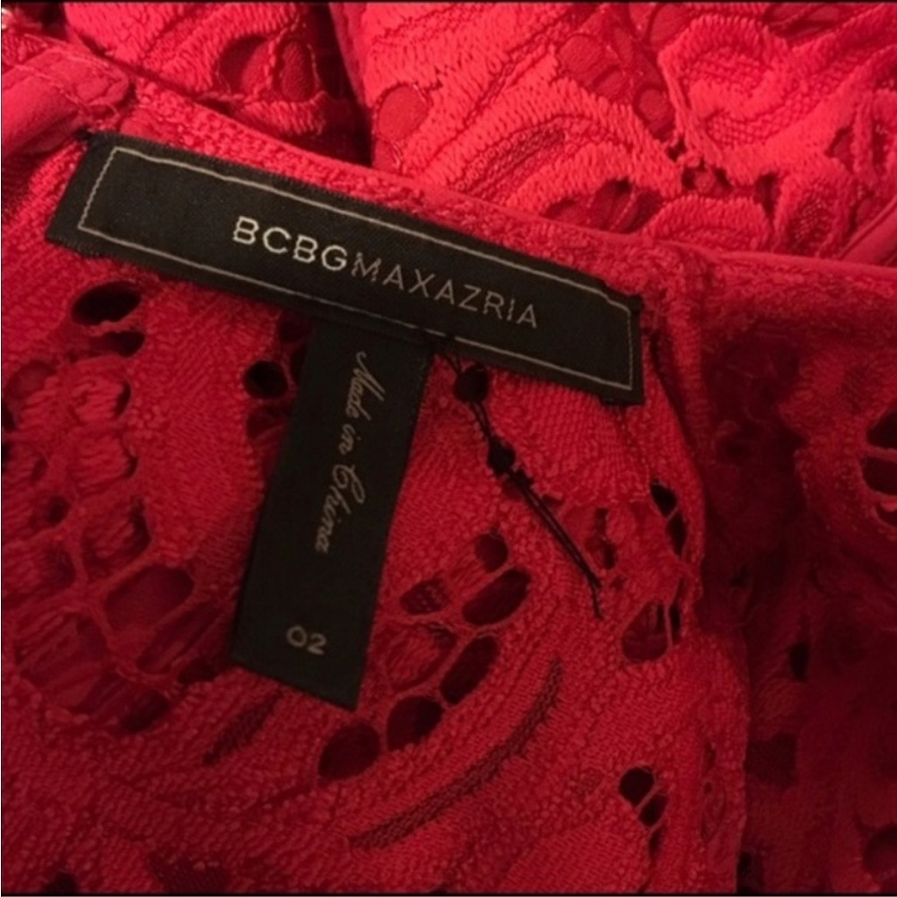 BCBGMAXAZRIA Hanah Red Holiday Festive Dress Size 2 - Picture 7 of 7